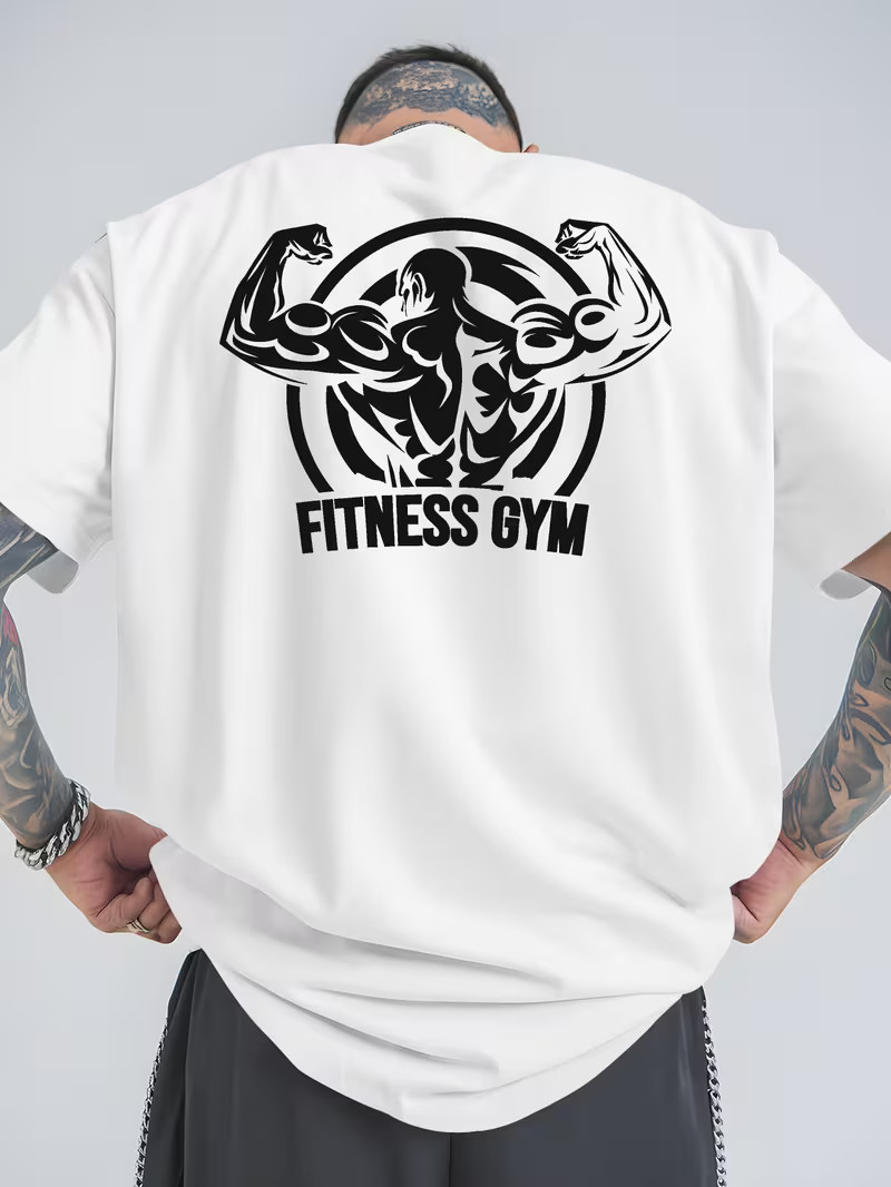 Mens Fitness Summer Sports T-Shirt Casual Breathable Crew Neck Relaxed Fit Tee gallery
