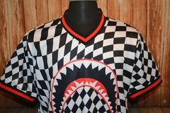 Hudson Outerwear Men’s Checker Pattern Diddy 54 Shark Teeth T Shirt Size XL
