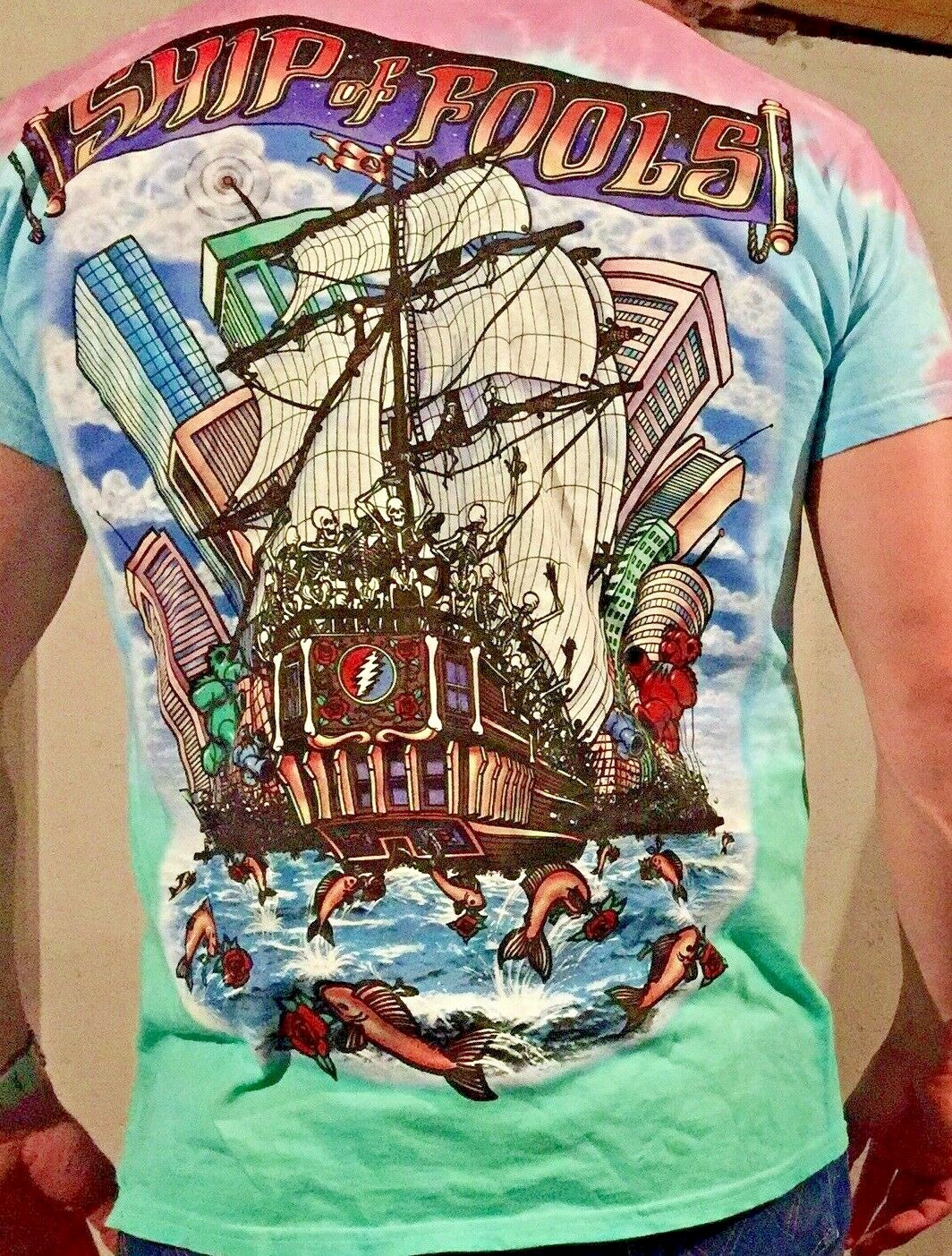 NEW Grateful Dead Liquid Blue Ship of Fools S M L 2X 4X 5X 6X Tie Dye gallery