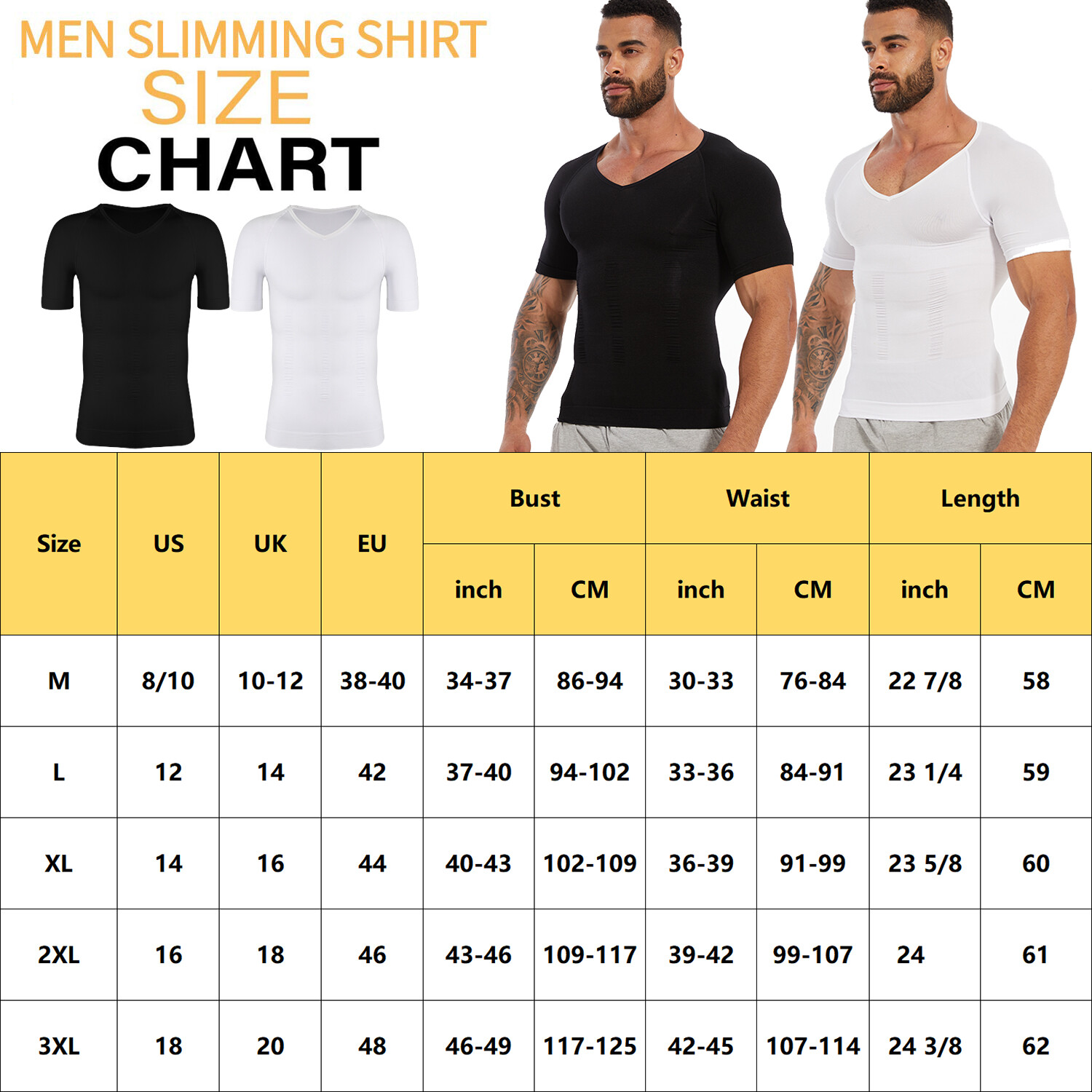 Men's Gynecomastia Undershirt V-Neck Chest Compression Shirts Slim Body Shaper gallery