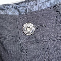 LuLuLemon Men’s 32” Waist Black Gray Pinstriped Nylon Blend Stretch Pants EUC
