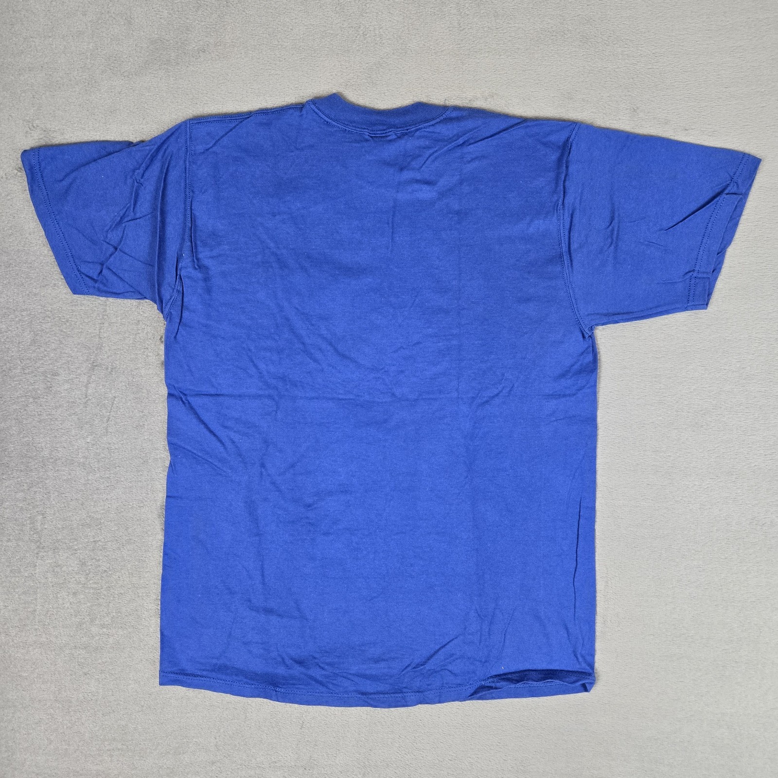 Russell Athletic High Cotton T-Shirt Mens Mediun Blue Solid Pocket USA Made Vtg gallery