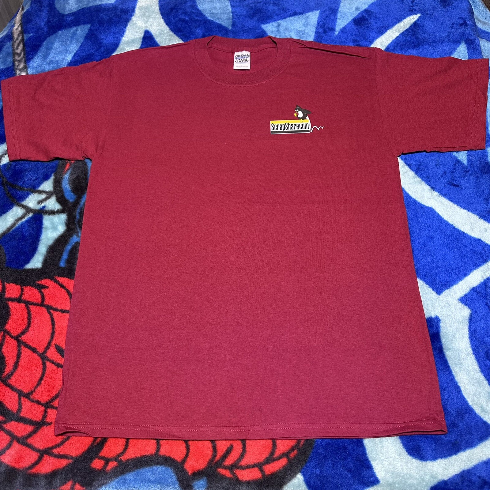 Vintage 2000s ScrapShare Forum DIY Art Craft Penguin Mascot T-Shirt Size Large gallery