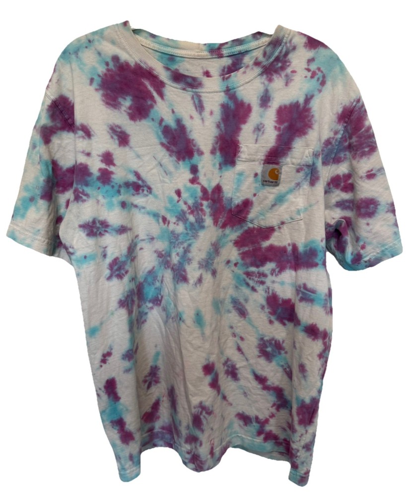 Carhartt Men’s Medium Bleach Tie Dye T‑Shirt – Loose Fit Short Sleeve Pocket