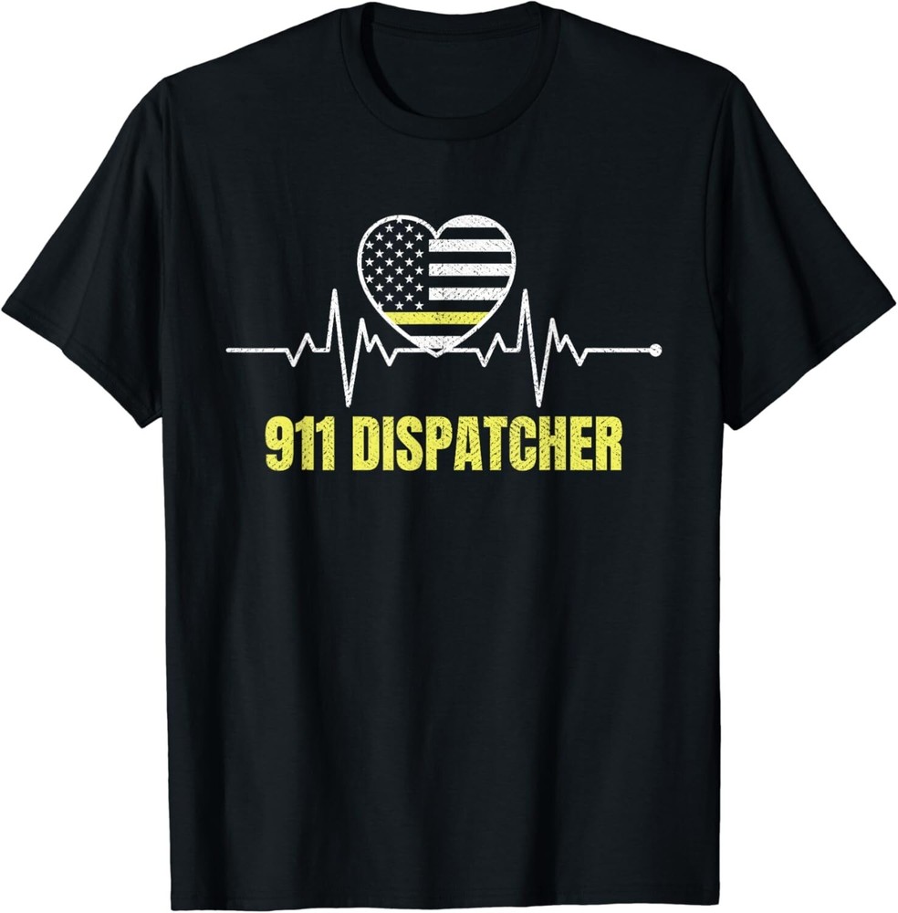 911 Dispatcher Thin Yellow Line Dispatch US American Flag Gift Unisex T-Shirt