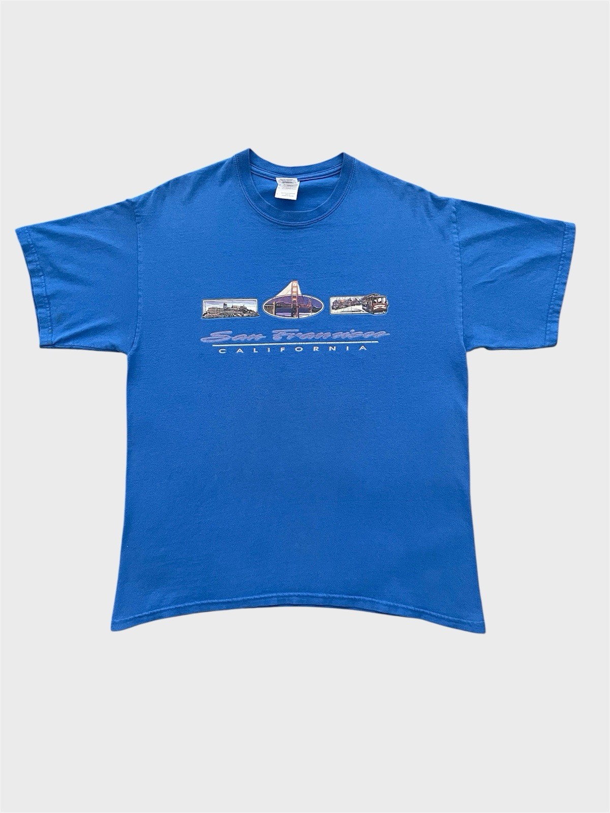 San Francisco California vintage blue graphic T shirt Gildan Size Large