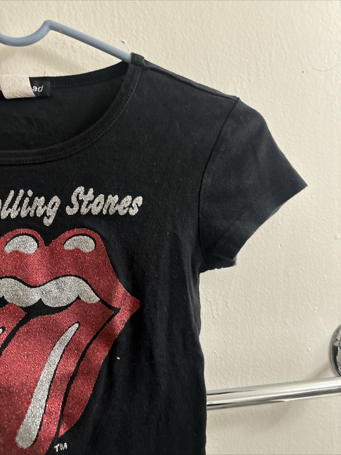 VTG The Rolling Stones Black Shirt Glamhead( Runs Small )Women's FREE SHIP gallery
