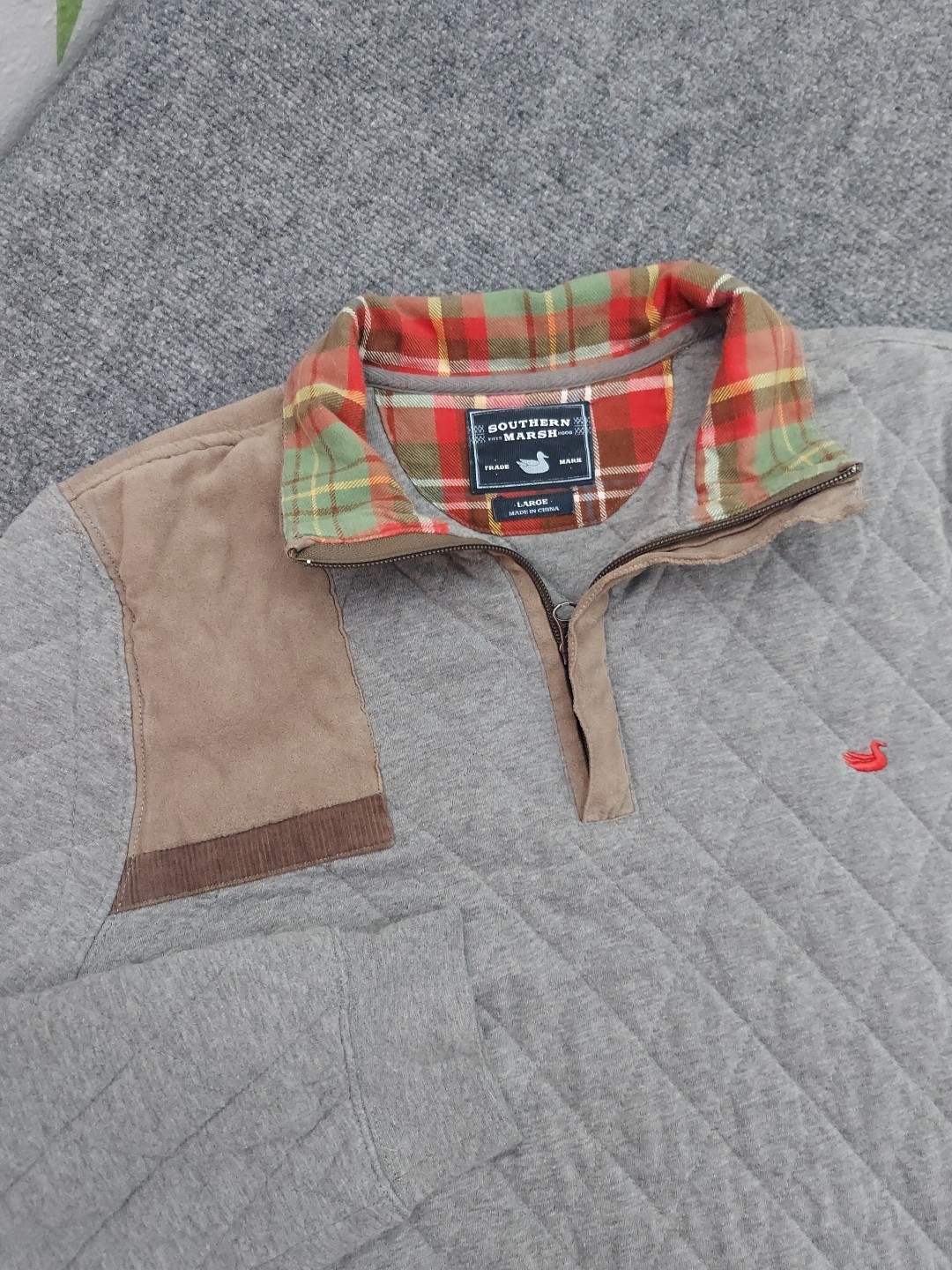Southern Marsh Shooting Shirt Pullover Mens Large Gray Quilted 1/4 Zip Outdoor gallery