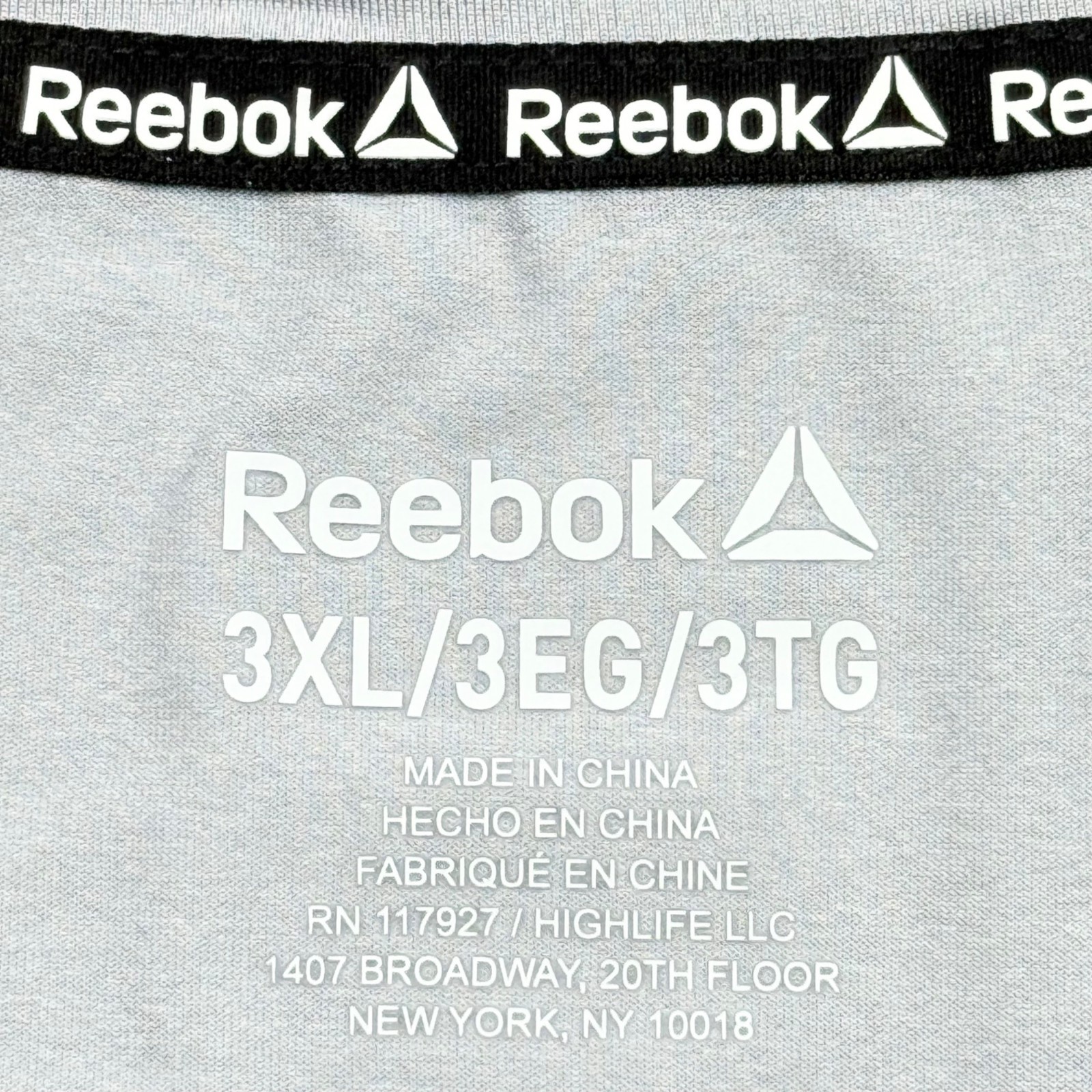 Reebok Men's Short Sleeve Classic Light Grey Graphic Logo T-Shirt Size 3XL NWT gallery