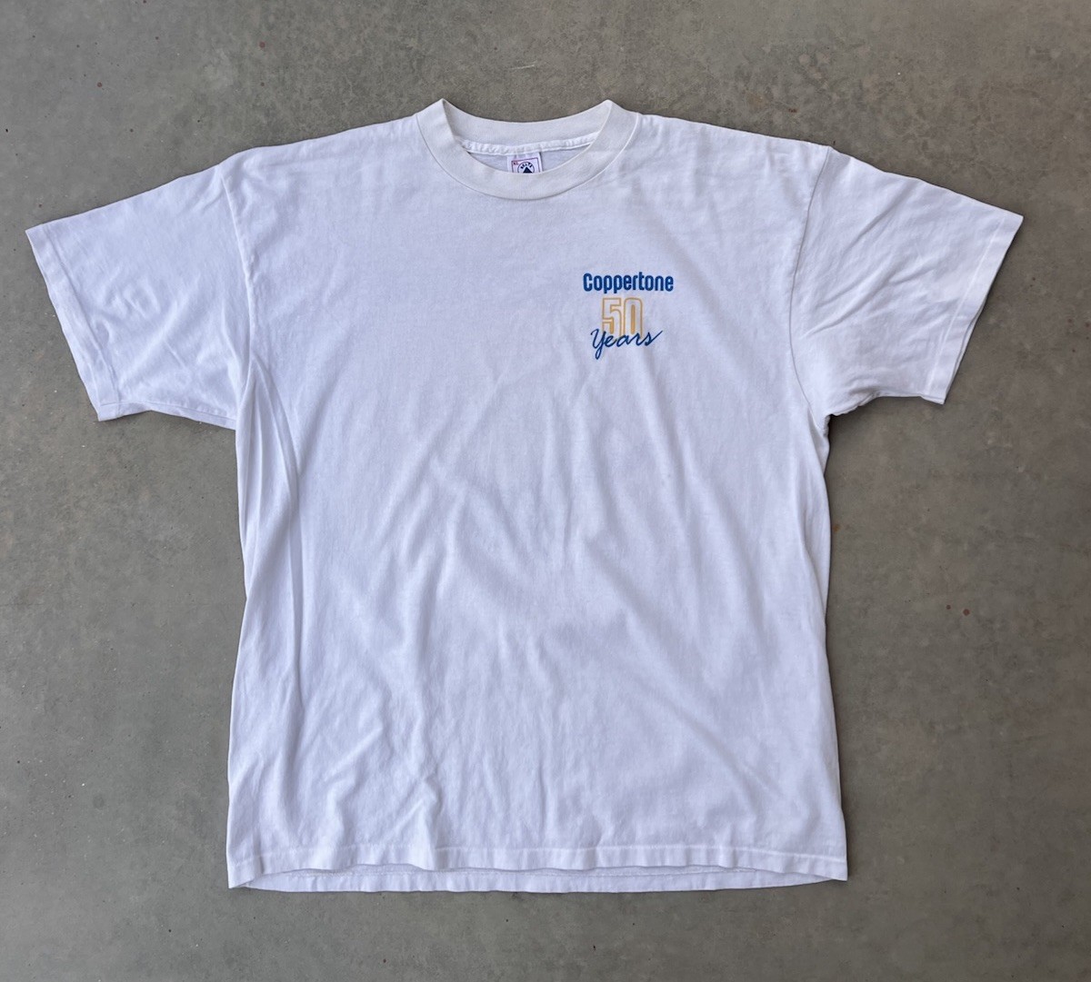 Vintage Coppertone Shirt Size XL 90s Sunscreen 50 Year Anniversary 1994 Promo T gallery