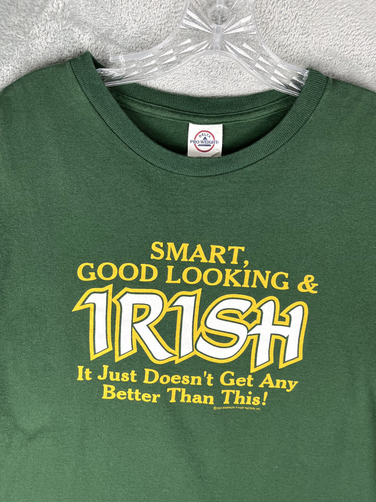 Vintage Y2K Smart Good Looking Irish Graphic Tee XL Humor Funny Novelty Crew gallery