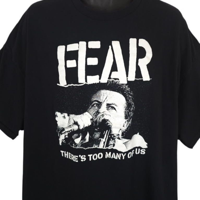 FEAR T Shirt Mens Size 3XL Black Theres Too Many Of Us Hardcore Punk Band Tee