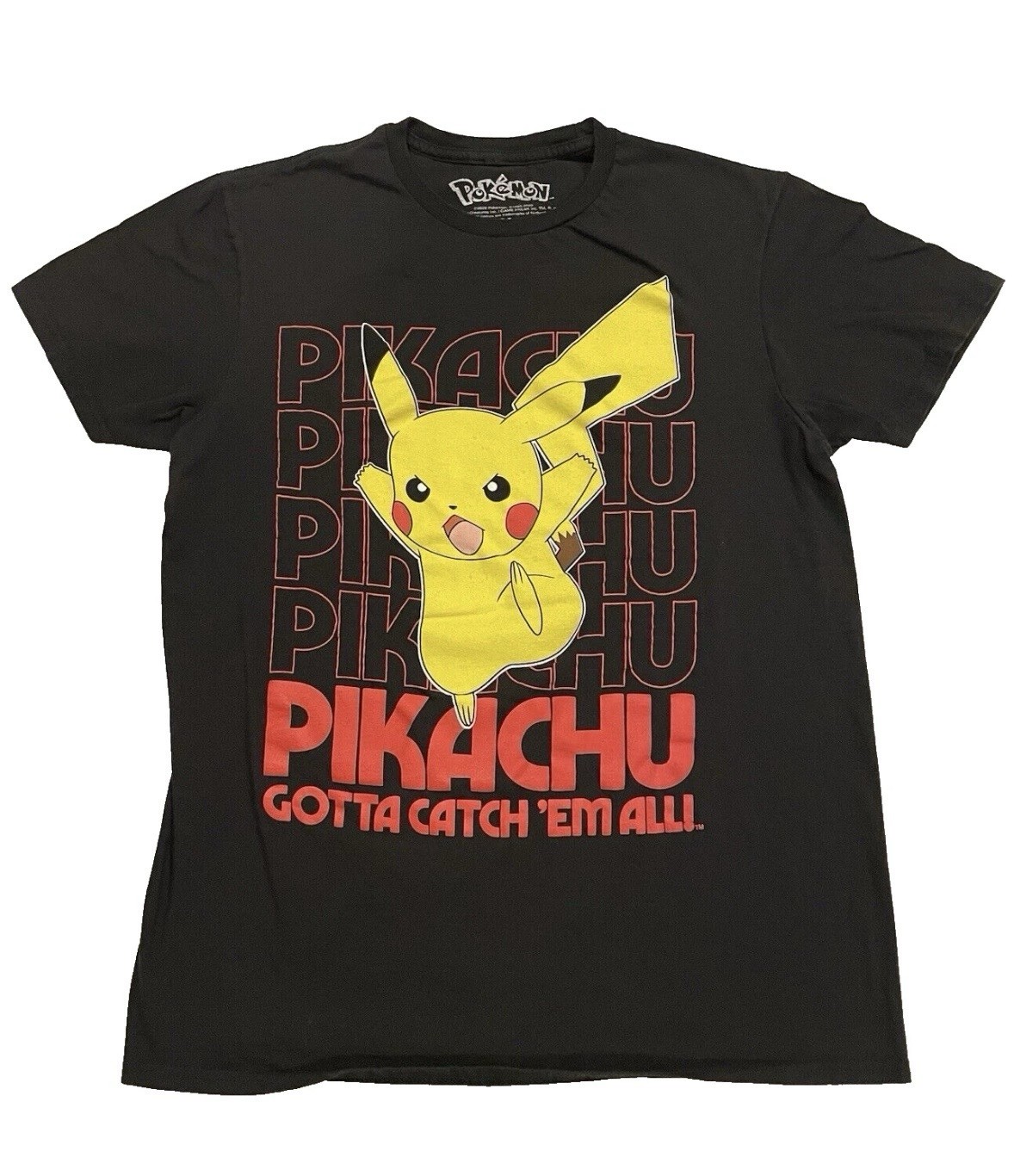 Pokemon Pikachu Gotta Catch Em All T-Shirt Black Unisex Size M Graphic Tee gallery
