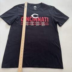 Cincinnati Reds Shirt Men’s Medium Majestic 100% Cotton Black