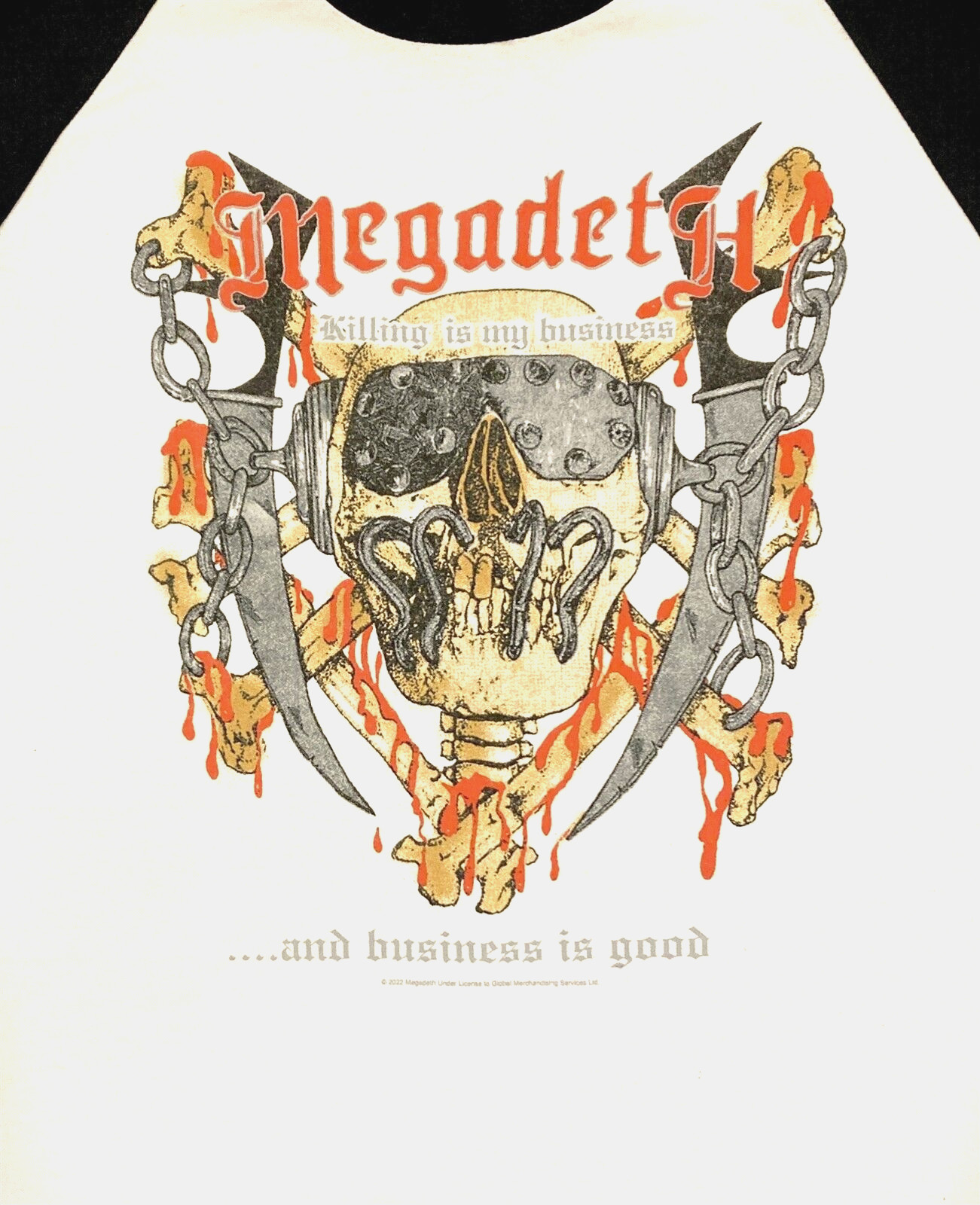 MEGADETH cd cvr KILLING IS MY BUSINESS Official RAGLAN SHIRT XXL New rust peace gallery