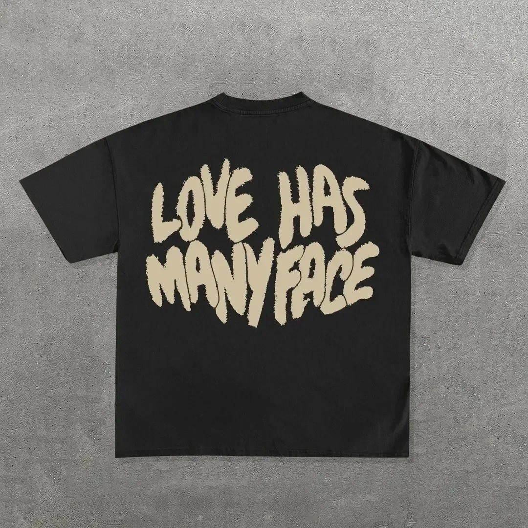 Men's Hip Hop Graphic Print Oversized Cotton Round Neck T-Shirt Streetwear gallery