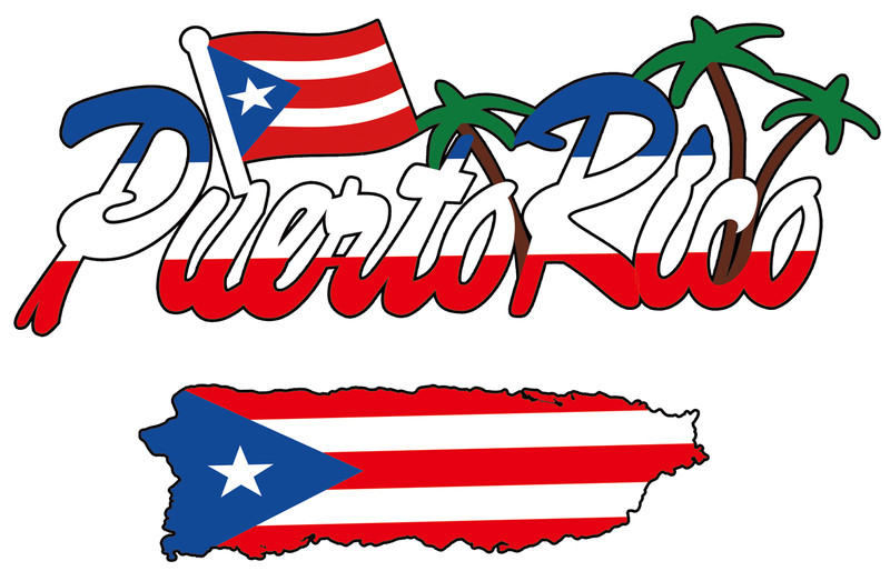 PUERTO RICO PR MAP PALM 9X9″ SELF IRON ON HEAT TRANSFER personalize T shirt Lot