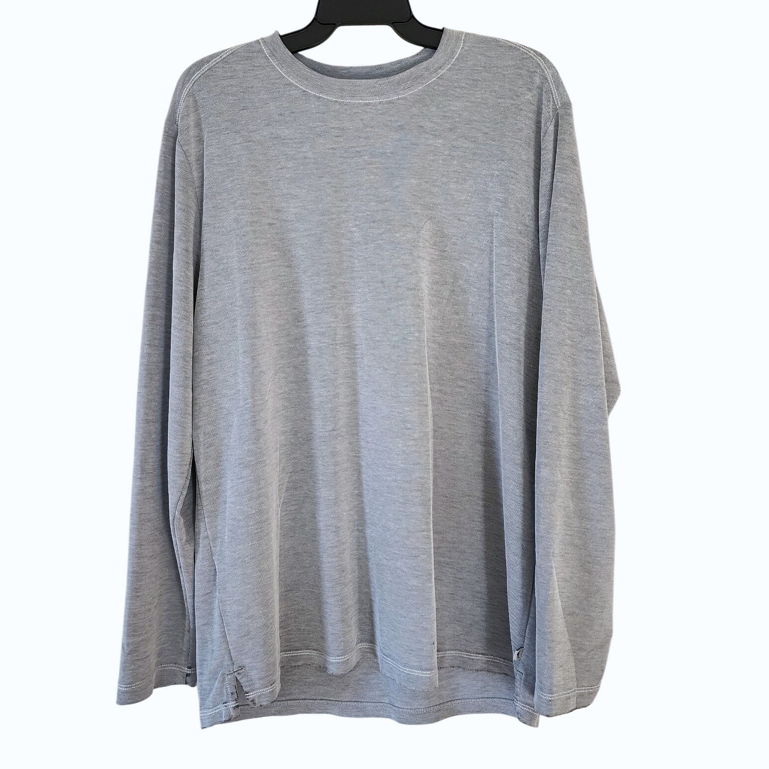 Tommy Bahama Mens Long Sleeve T Shirt Gray Size L G Tencel Polyester Casual