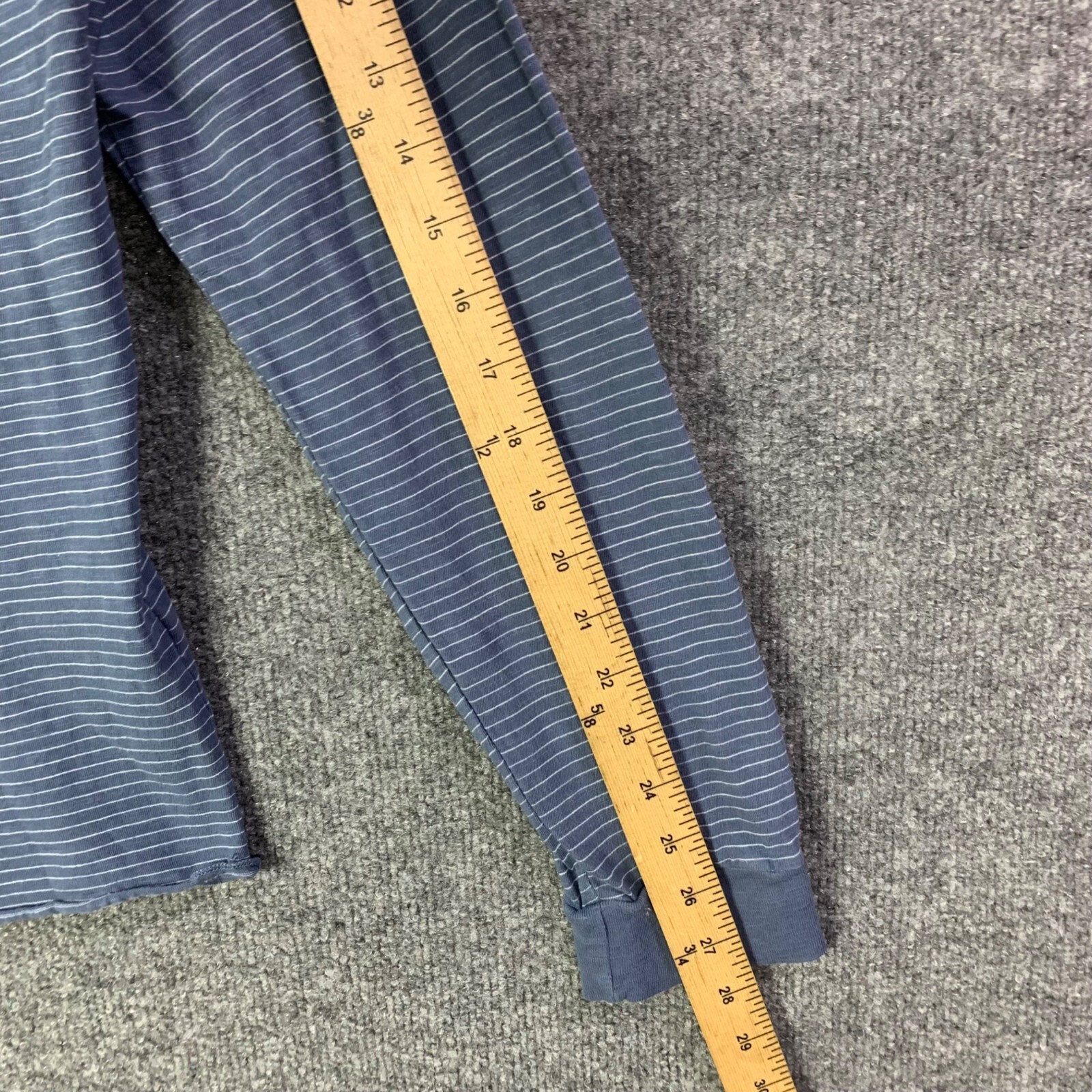 Marine Layer Henley Shirt Men Sz Medium Striped Long Sleeve Pullover gallery