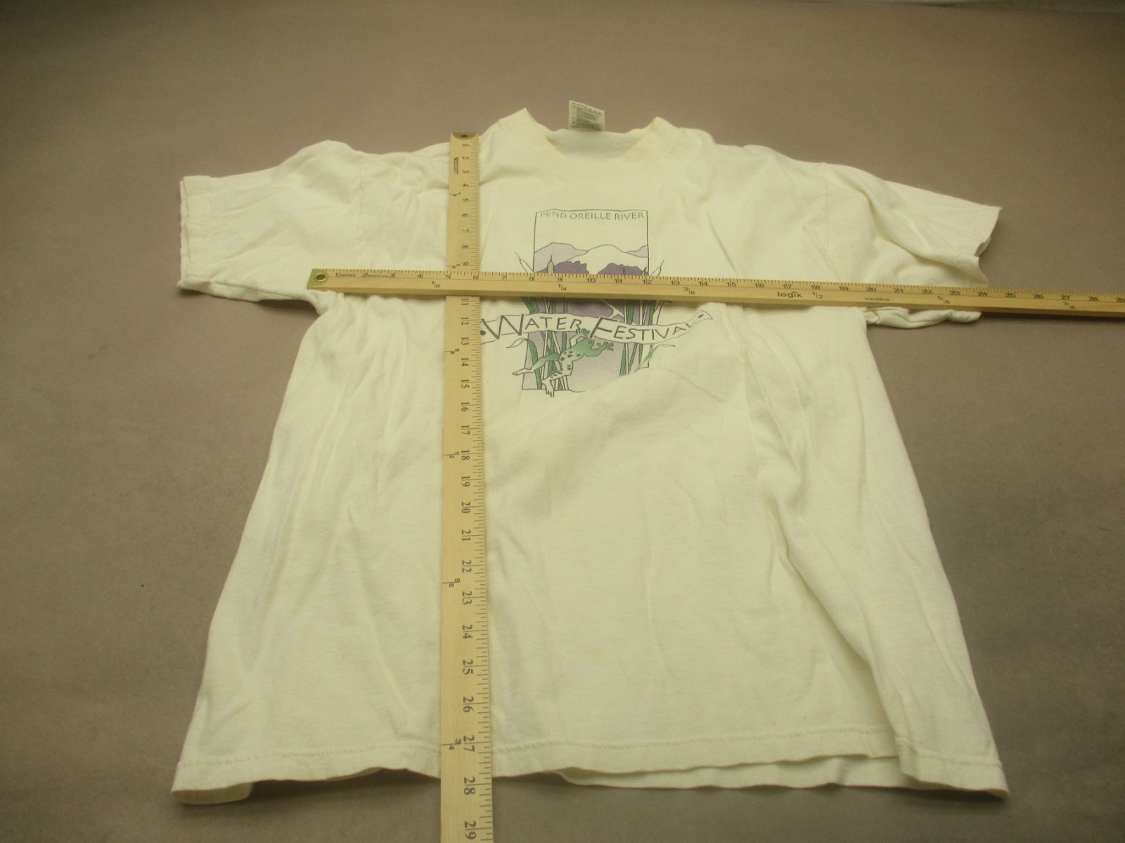 Tultex Size XL Mens VintageWhite Print 100%Cotton Short Sleeve Casual TShirt 803 gallery