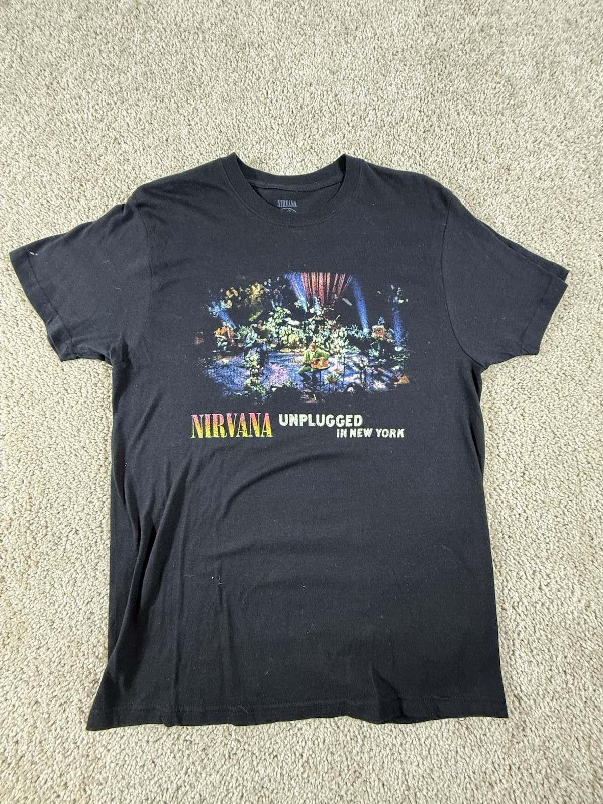 Nirvana Kurt Cobain MtV Unplugged Set men’s tshirt in black sz M