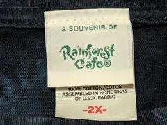 Rainforest Cafe By The Mountain Men’s T-shirt Blue Vintage White Tiger 2XL 5902