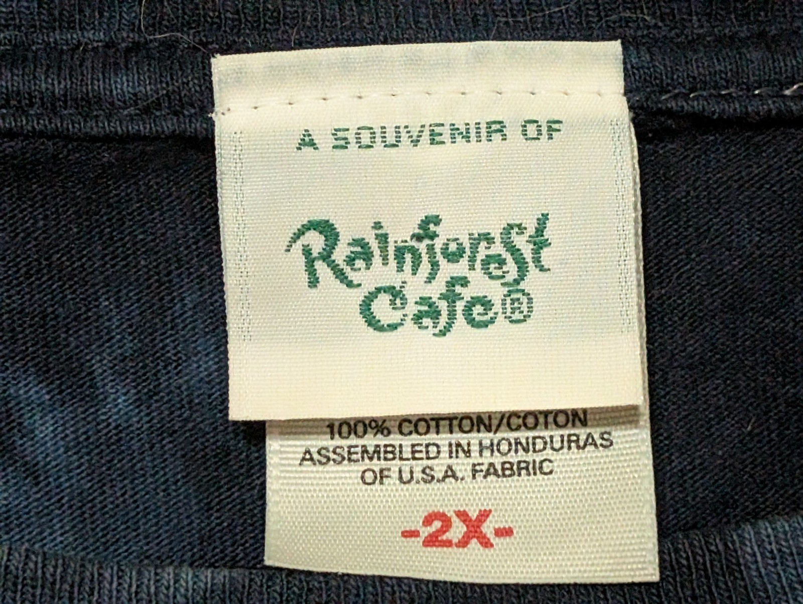 Rainforest Cafe By The Mountain Men's T-shirt Blue Vintage White Tiger 2XL 5902 gallery