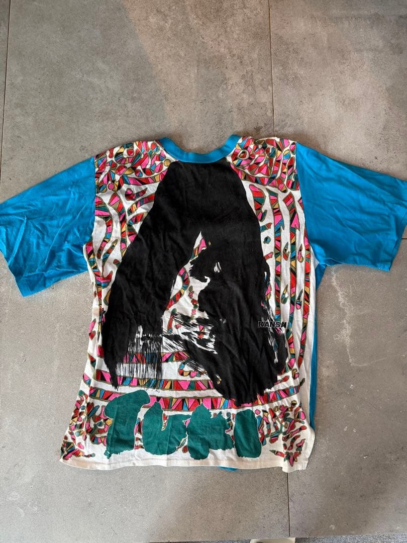 90s Kansai Yamamoto Vintage Art T-Shirt Japanese L Blue Multi gallery