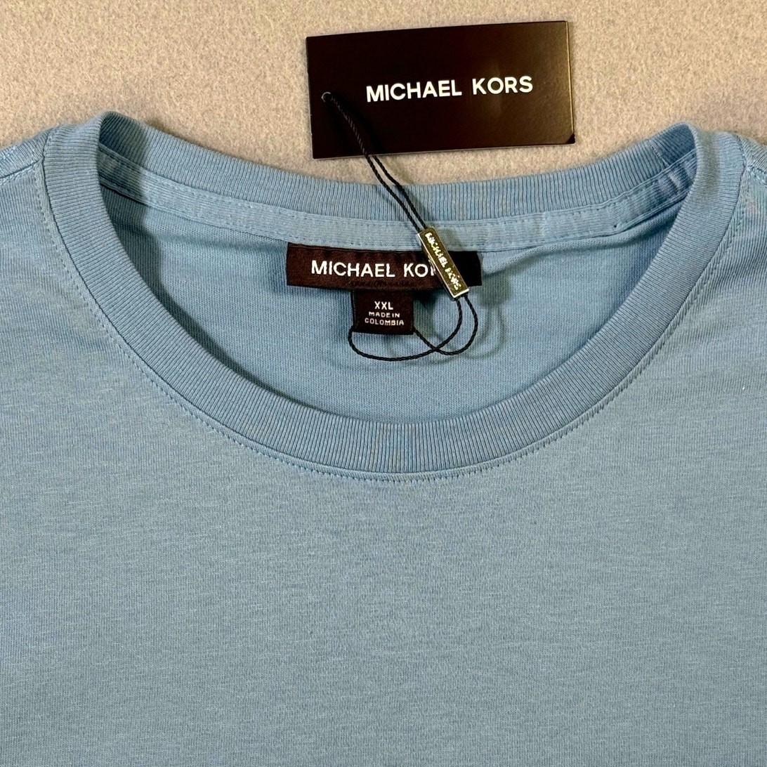 Michael Kors Men's Flagship Short Sleeve Crewneck T-Shirt Chambray 2XL $60 gallery