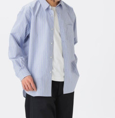 (ASK availability First) BEAMS polyester broadcloth regular collar shirt NEW