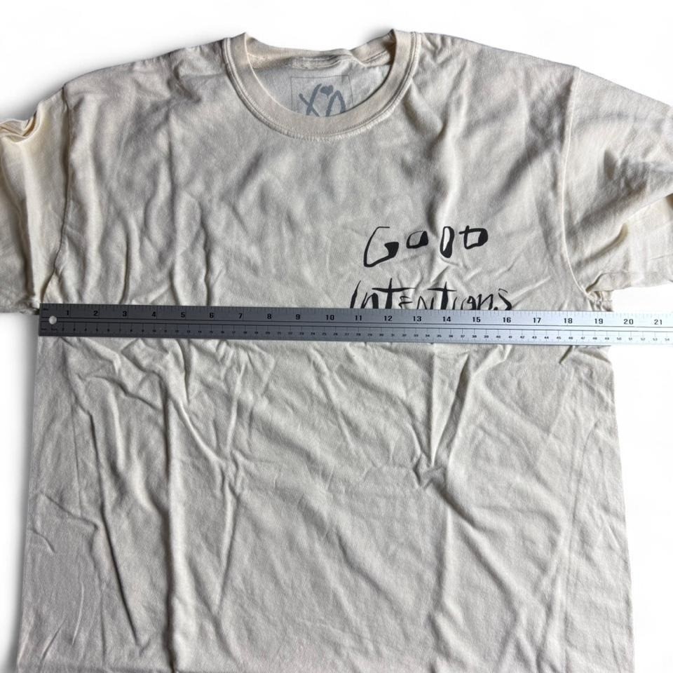 The Weeknd XO Nav Good Intentions Long Sleeve Shirt Cream Smiley Face Mens M gallery