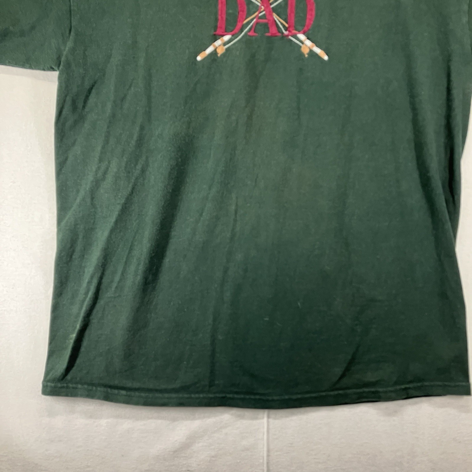 Vintage Dad Fishing Shirt Mens Large Faded Forest Green Embroidered Classic 90s gallery