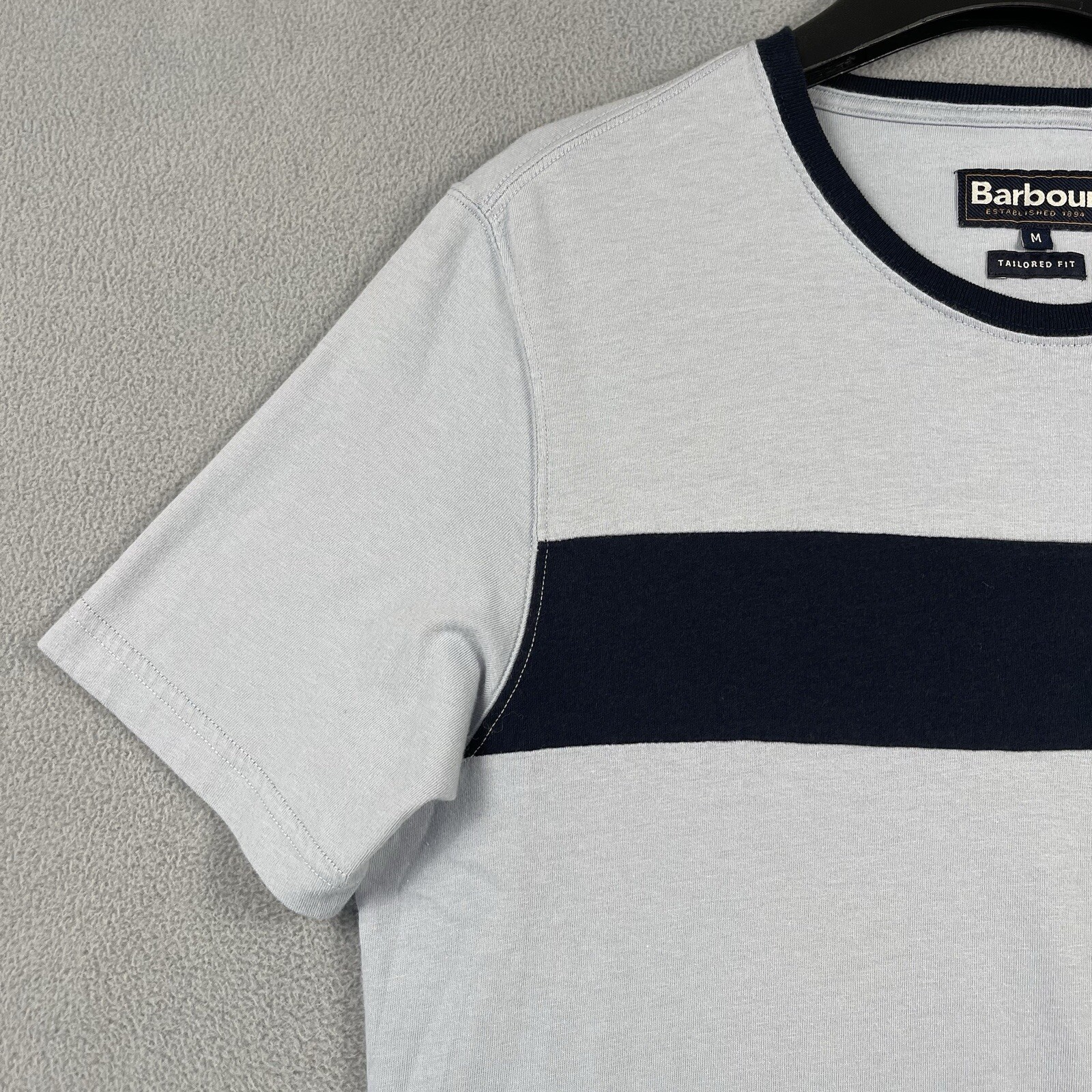 Barbour Shirt Men’s Medium Blue Short Sleeve Logo Outdoor Tee Lifestyle Hiking gallery