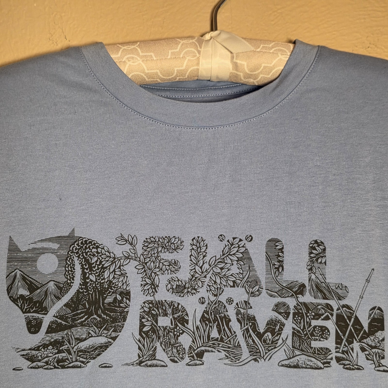 Fjallraven Lush Logo Graphic Tee Men's M Blue Short Sleeve Outdoor Hiking Shirt gallery