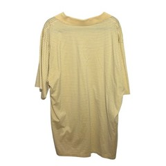 Peter Millar Vintage Tag Yellow Striped Polo Shirt with Textured Fabric XXL