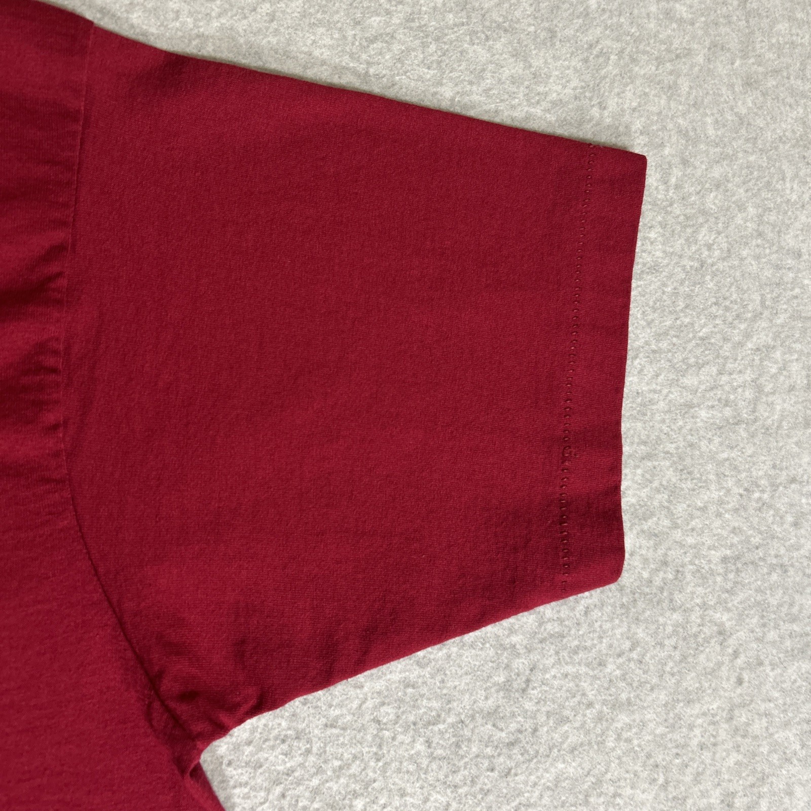 Vintage Fruit of the Loom Best Maroon Red Plain Blank 50/50 Blend T-Shirt Large gallery