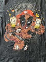 Vintage Marvel Comic Mad Engine Deadpool Pistols T-Shirt Size Medium Black Y2K