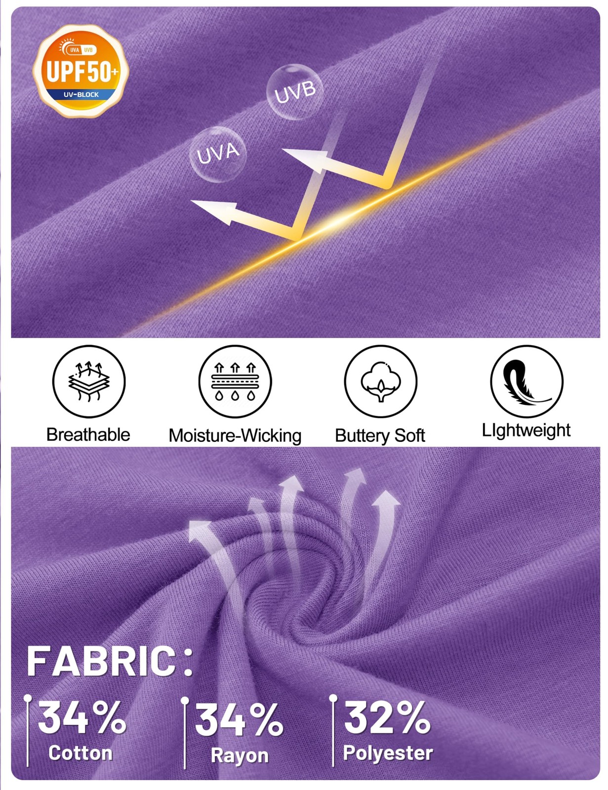 TACVASEN Men's T-Shirts Summer Shirts Casual Cotton XX-Large, Light Purple gallery