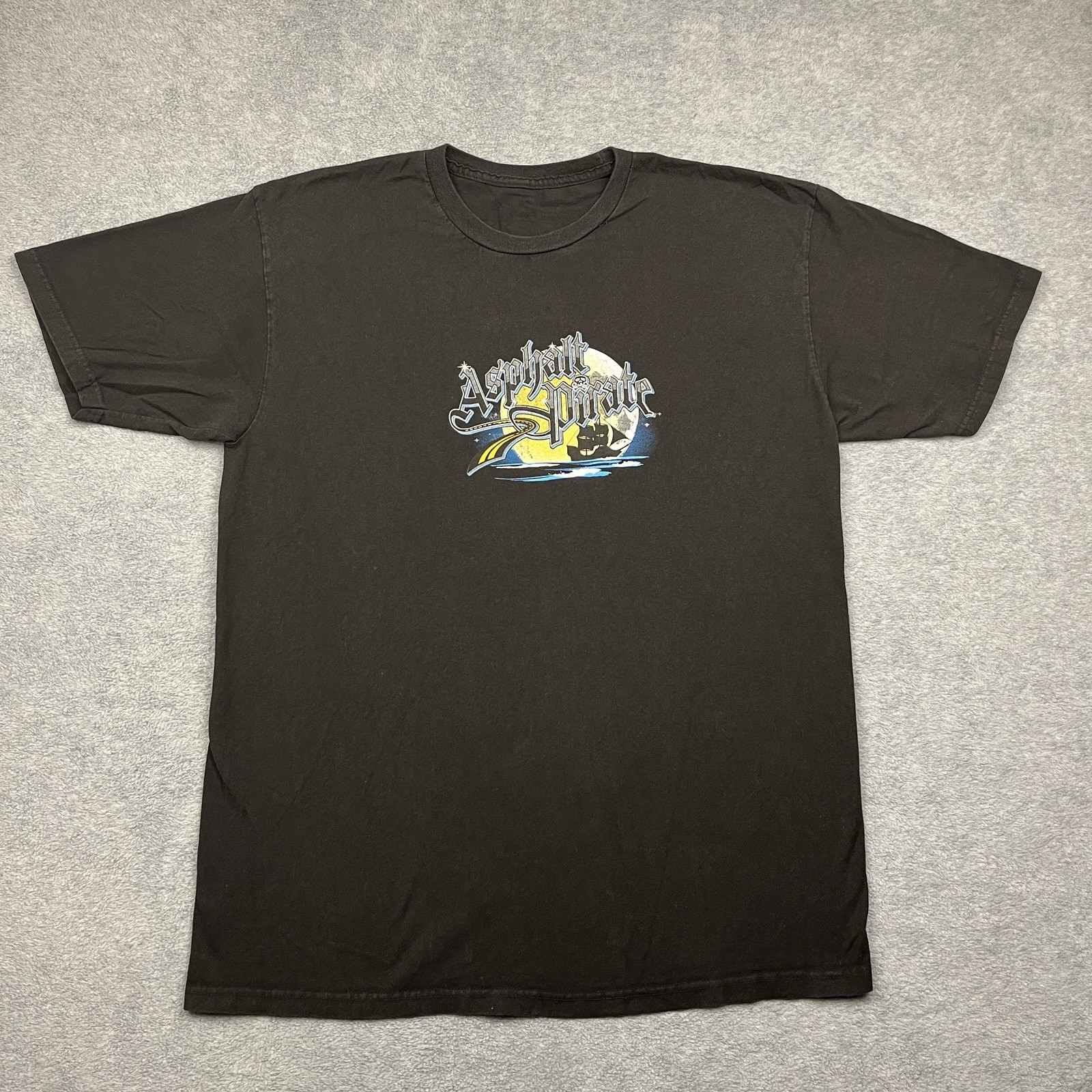 Big Rig Trucks 'Asphalt Pirate' Graphic Trucker T-Shirt Size XL Black BRT gallery