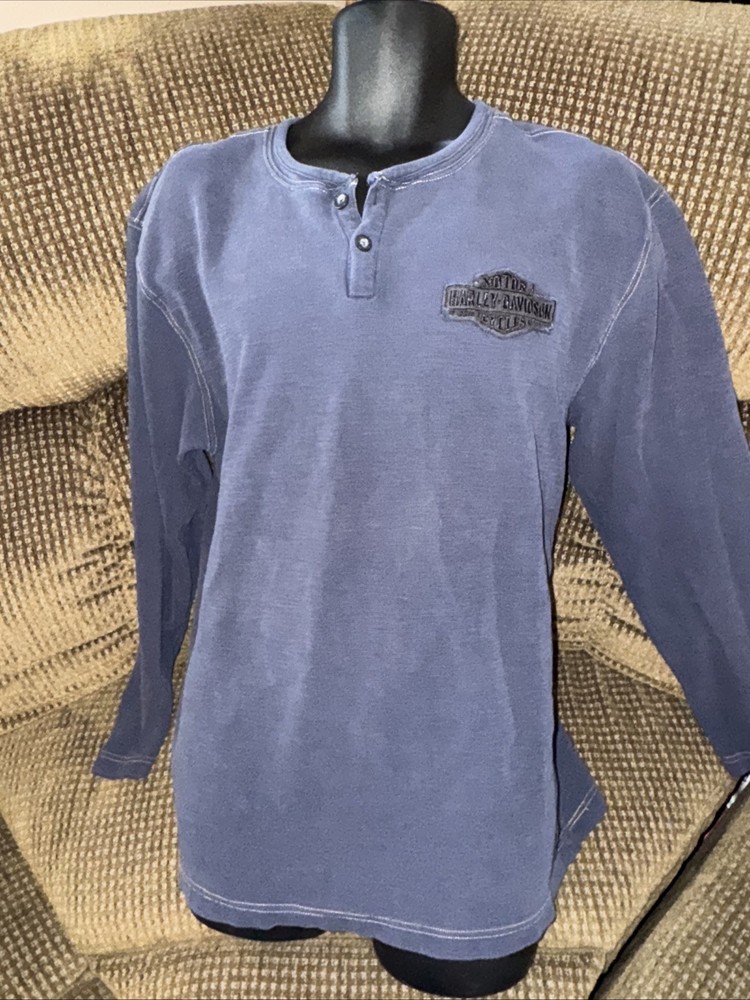 Harley-Davidson Men’s XL Embroidered Thermal Long Sleeve Henley