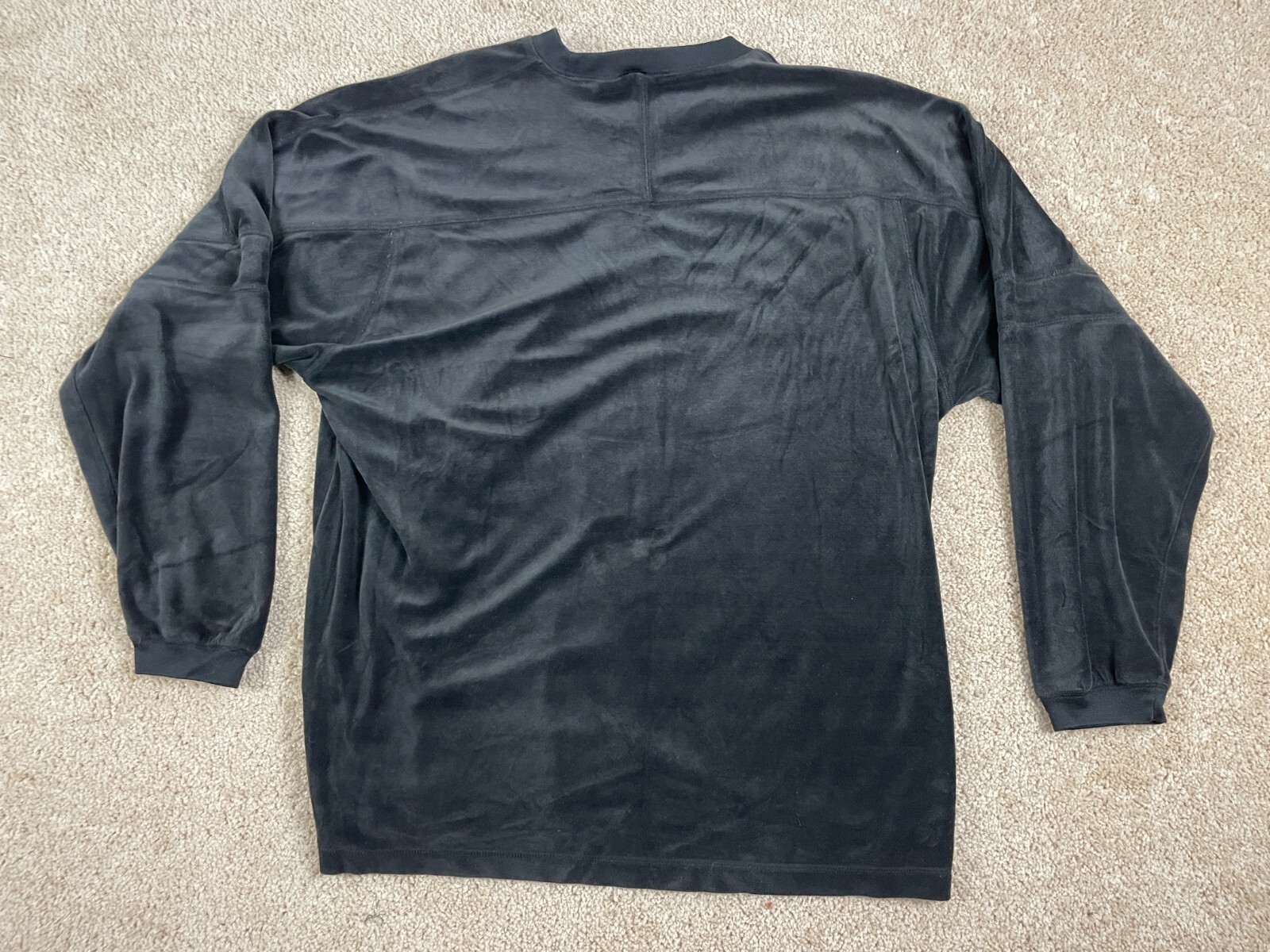 Starter Basic T-Shirt Mens XL Casual Knit Crewneck Long Sleeve Cuff Logo Black gallery
