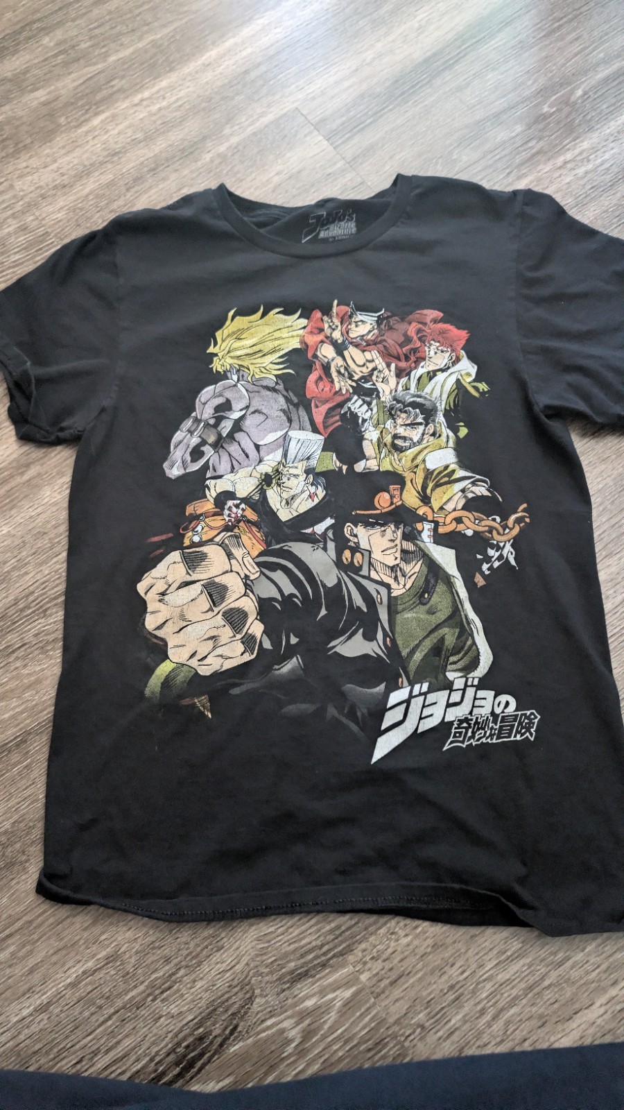 Jojo’s Bizarre Adventure Black Graphic Print Anime Shirt Adult Small