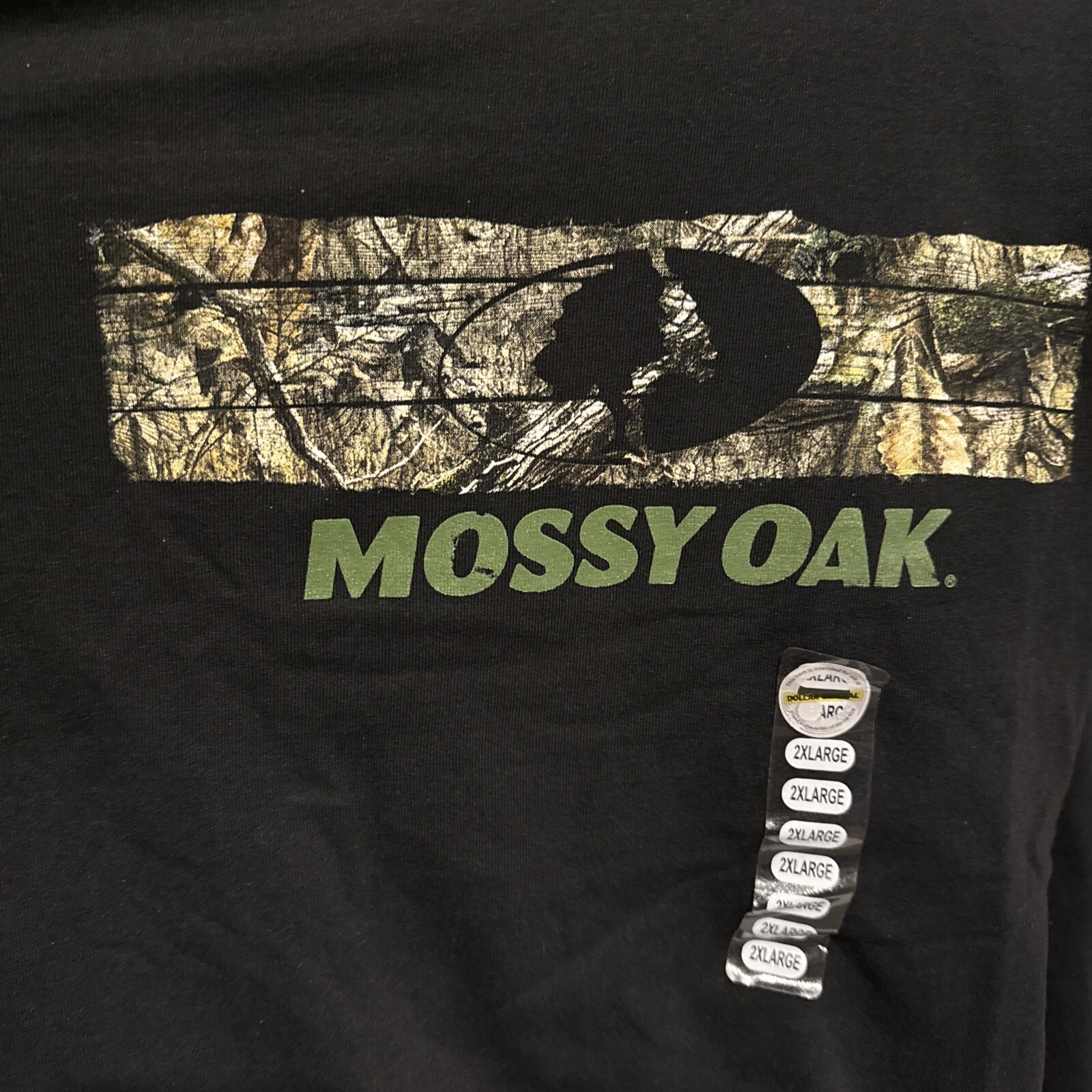 Mossy Oak Men's 2XL Long Sleeve Black T-Shirt With Camouflage Logo gallery