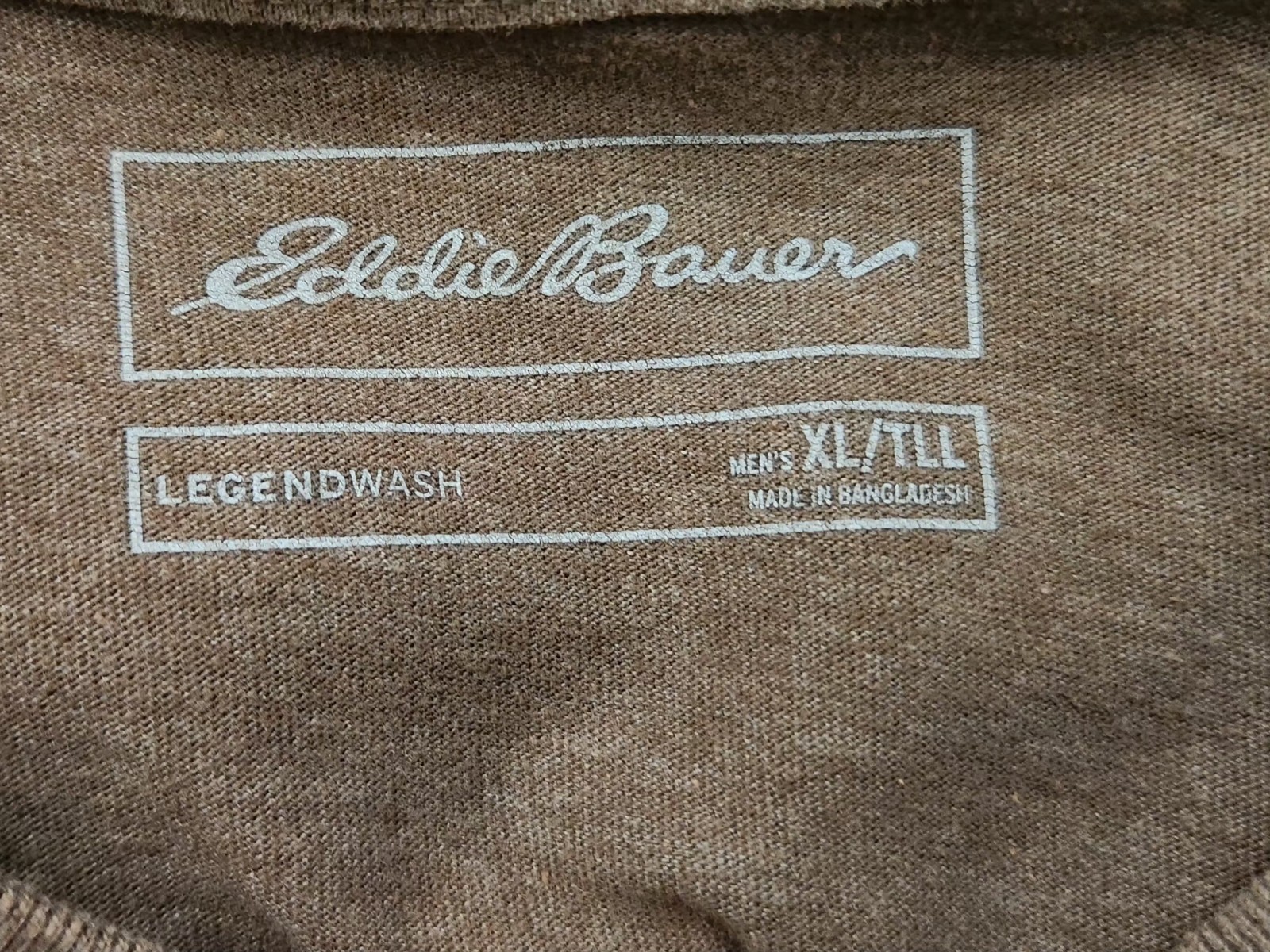 Size XLT EDDIE BAUER LEGENDWASH Brown Mens Long Sleeve Pullover Crew Shirt gallery