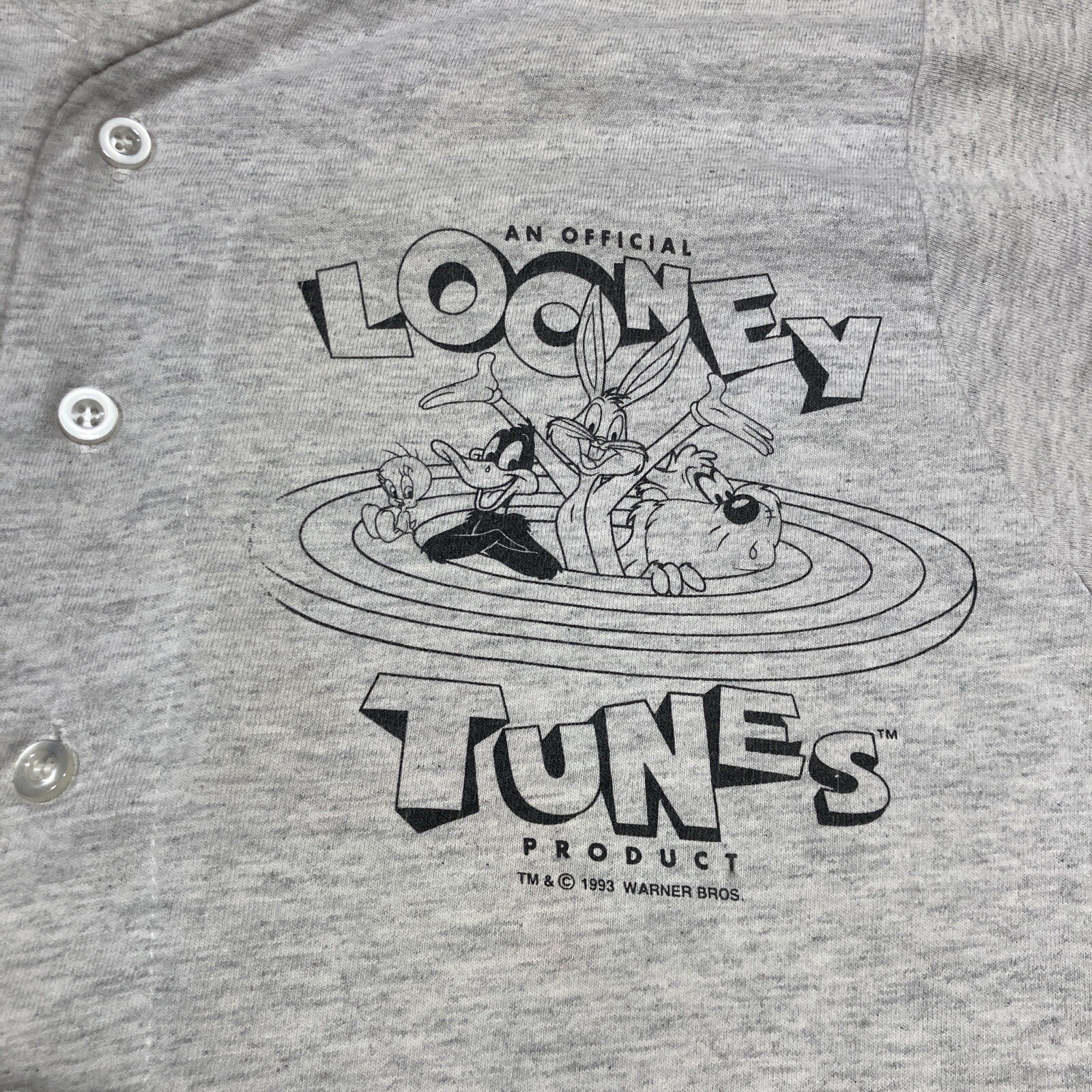 Looney Tunes Shirt S 90s 00s Y2k Bugs Porky Elmer Taz Tweet Baseball Jersey gallery