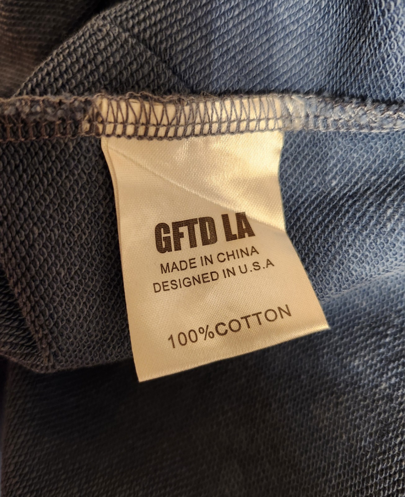 GFTD LA Men’s Blue Textured Front Web Tshirt-Great Quality Cotton Fabric-Medium gallery