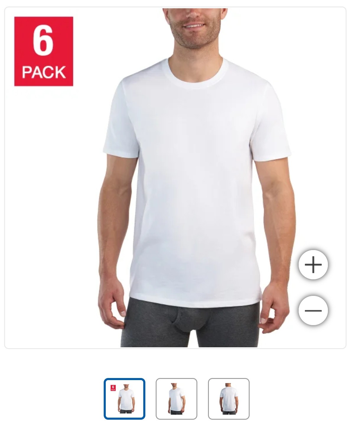 NEW! 6 pack Kirkland T Shirts men boys White Crew Neck 100% Cotton Tees L Large! gallery