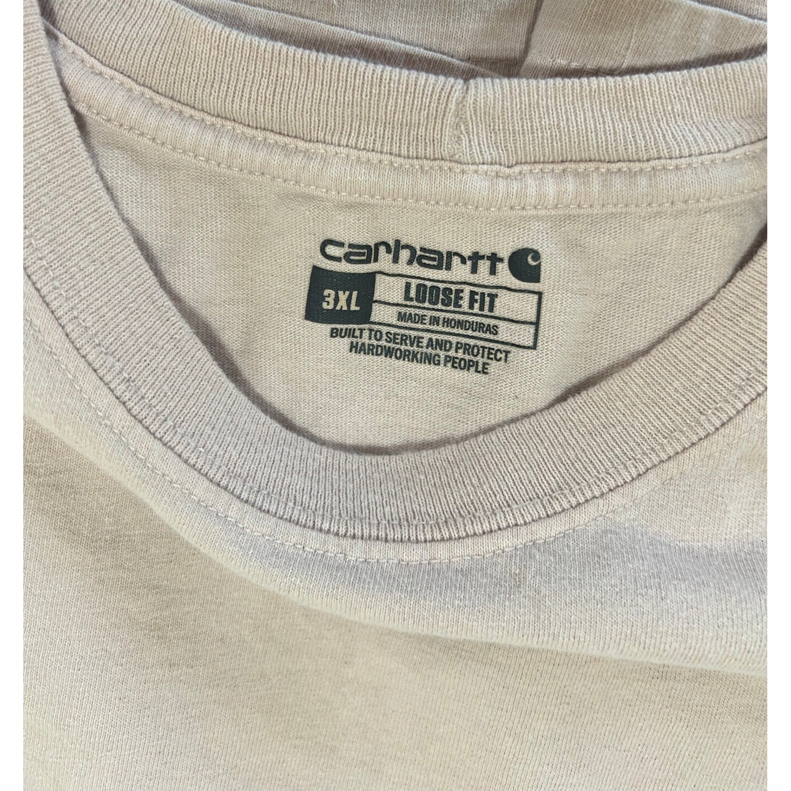 Carhartt Pocket T-Shirt Mens 3XL Pink Oatmeal Loose Fit Workwear Lot of 2 Cotton gallery