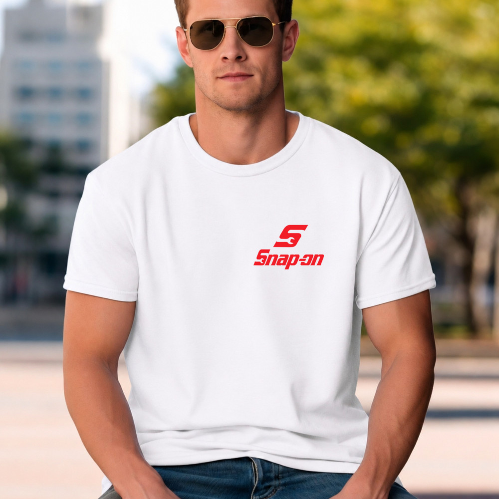 S Snap-On Logo Graphic T-Shirt Classic Cotton Casual Streetwear