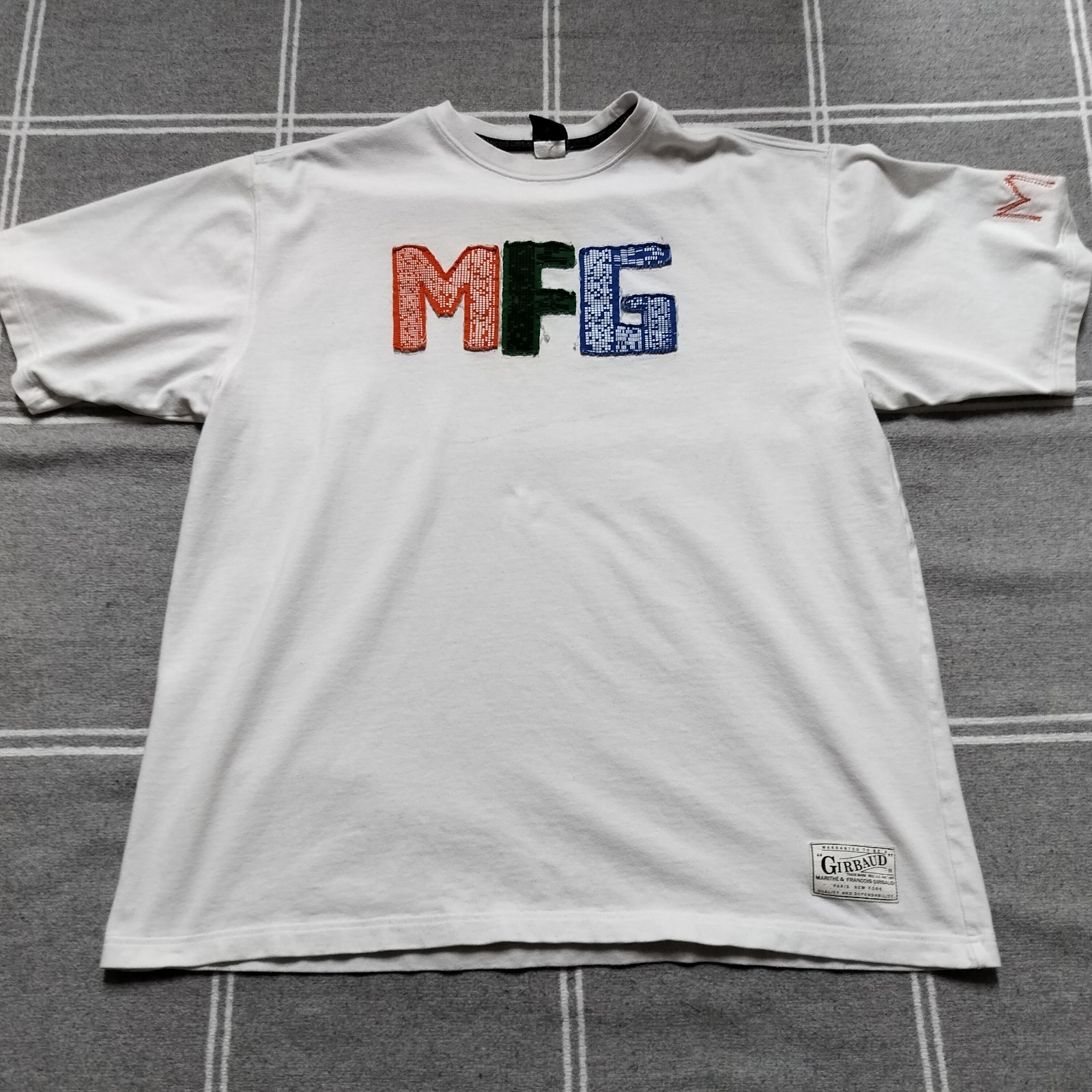 Vtg Marithe Francois Girbaud Shirt Men’s 3XL White Shirt Stitched Initials Y2K